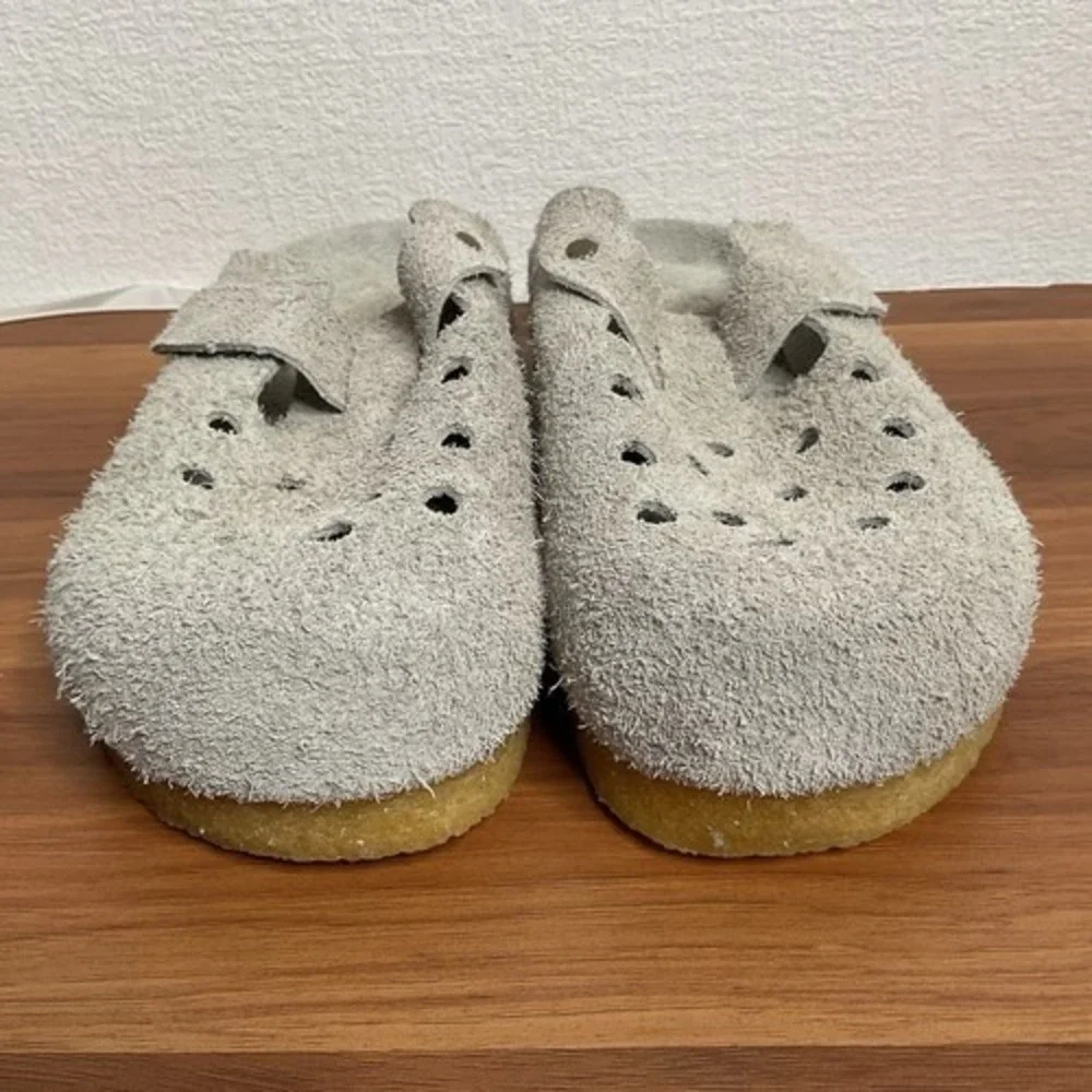 NWOB Brandblack Carrera Gray Asphalt Slip‎ On Slides Clogs Men 8 Vietnam Suede